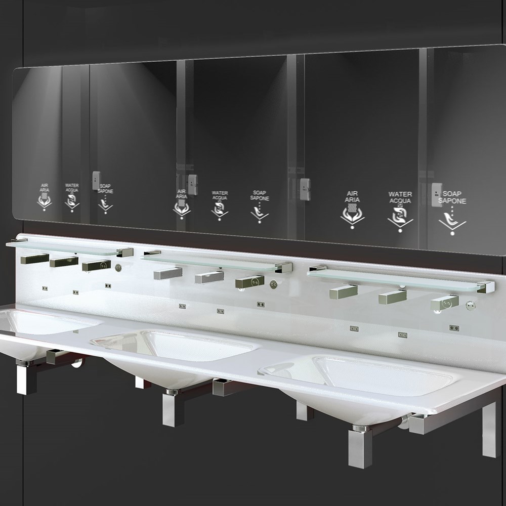 Systems Commercial Bath Sinks Glasssink Multiconsole Gallery 1