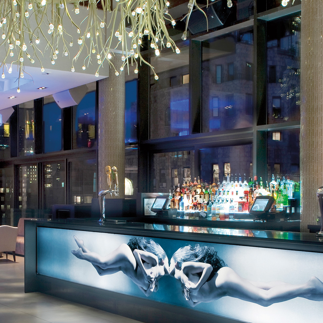 Custom Digital Print Glassgraphic Swimming